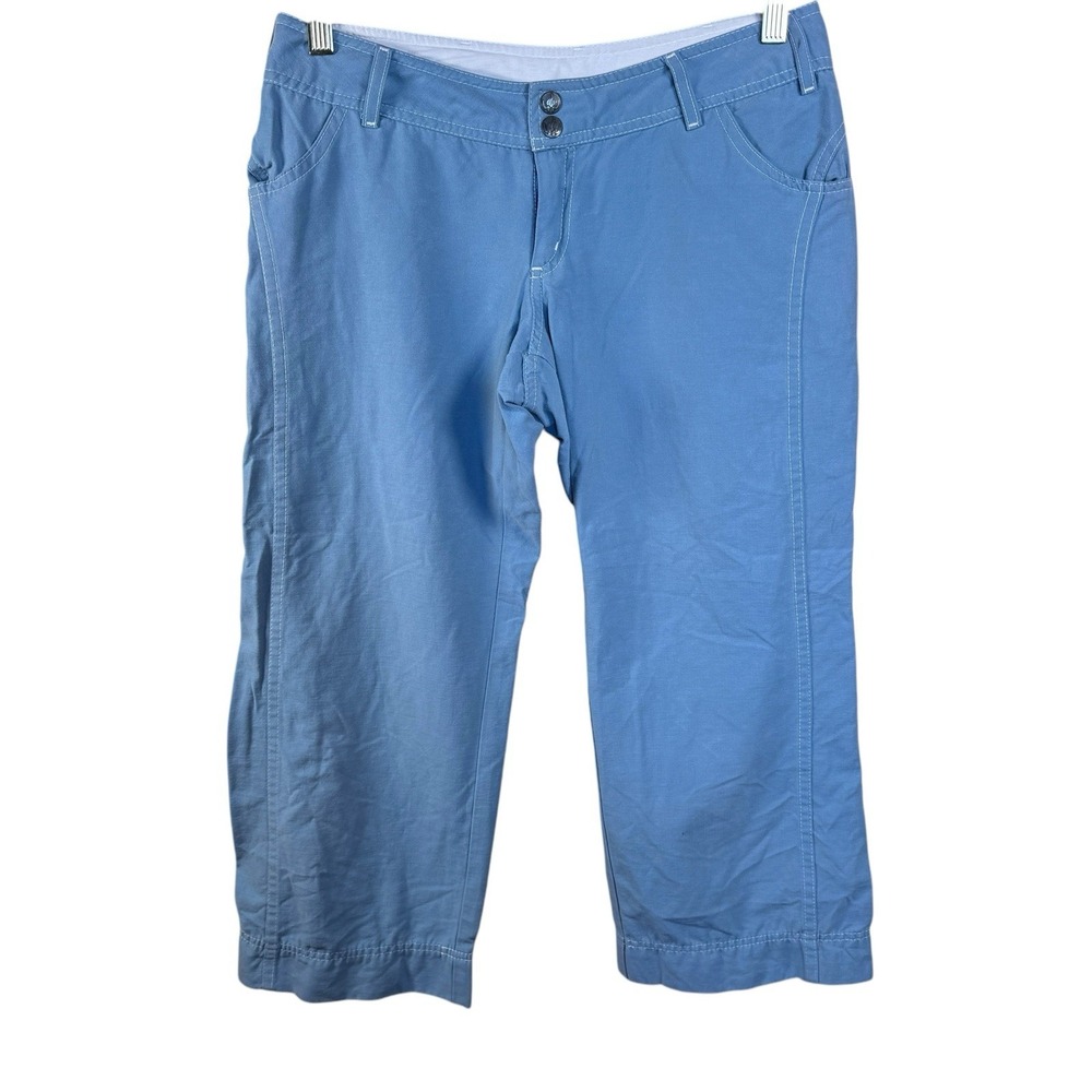 PrAna Capri Cropped Wide Leg Pants Lowrise Blue Womens Sz Sm Gorpcore Athleisure